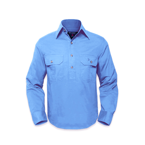 Half Button Brumby Work Shirts Australian Made Cotton Work Shirts UK