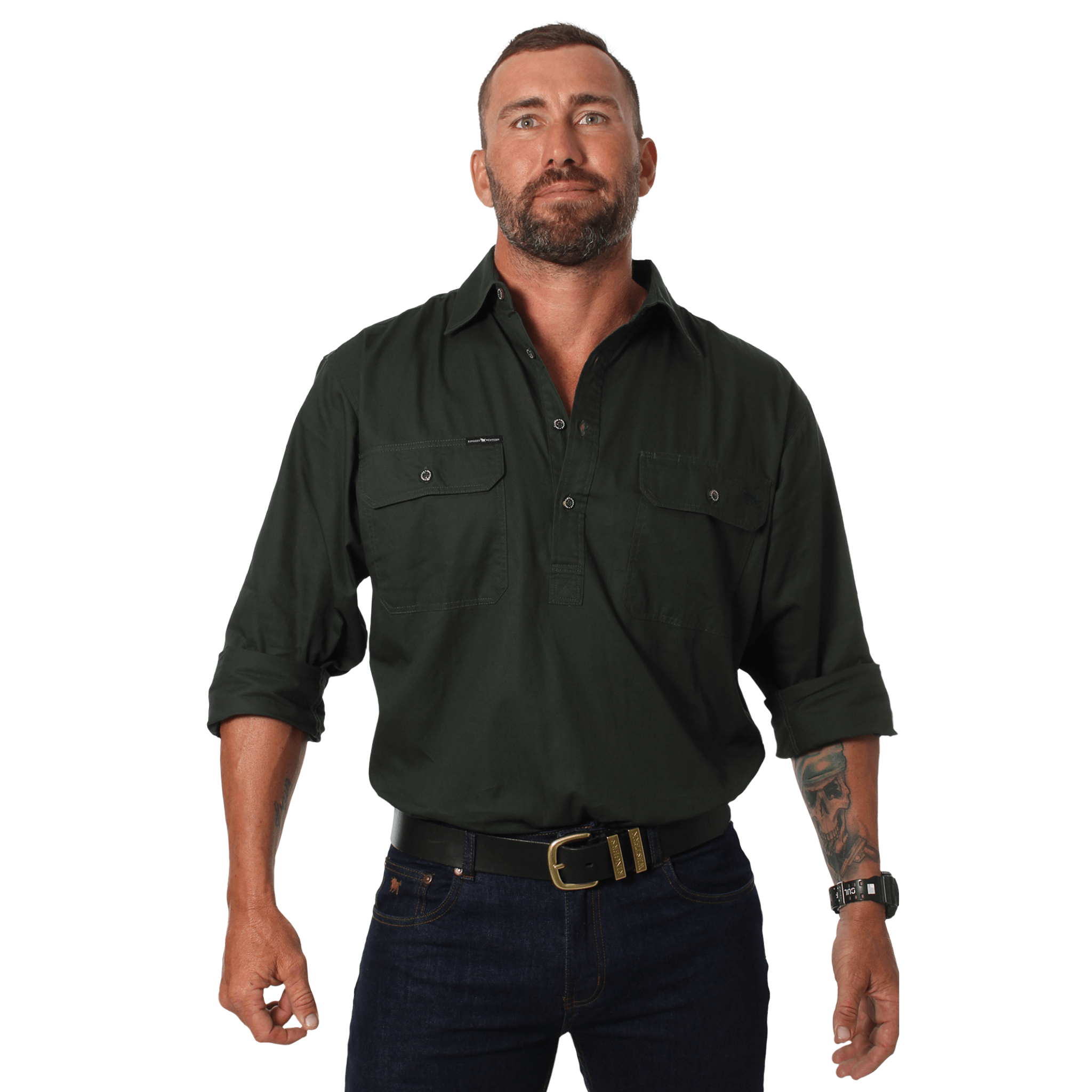 Mens western 2025 work shirts