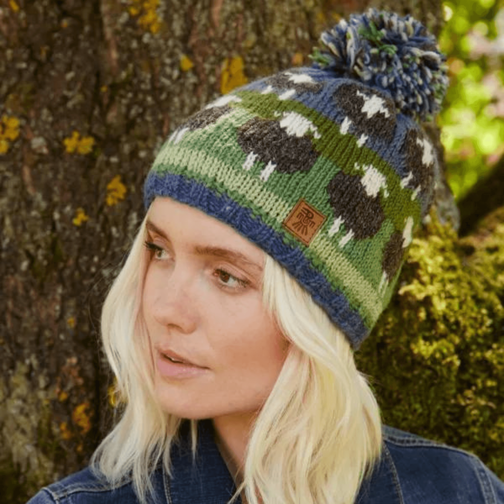 Pachamama Hats Flock of Herdwick Sheep Bobble Beanie Sugar Loaf