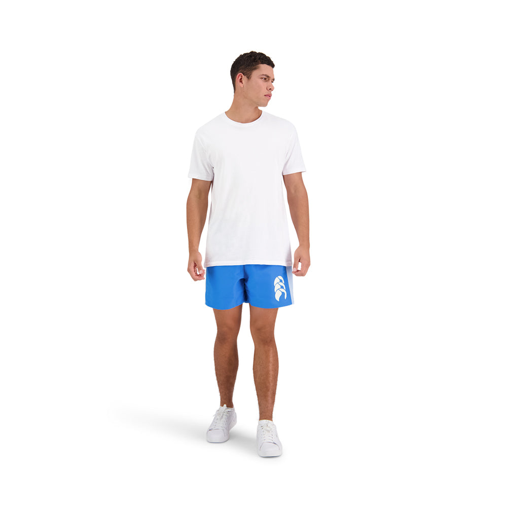 Man wearing Canterbury clothing UK with the CCC shorts logo