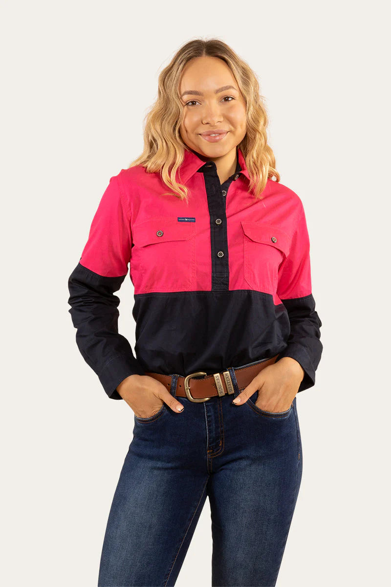 Ringers Western Womens Delta Work Shirt Ink Raspberry