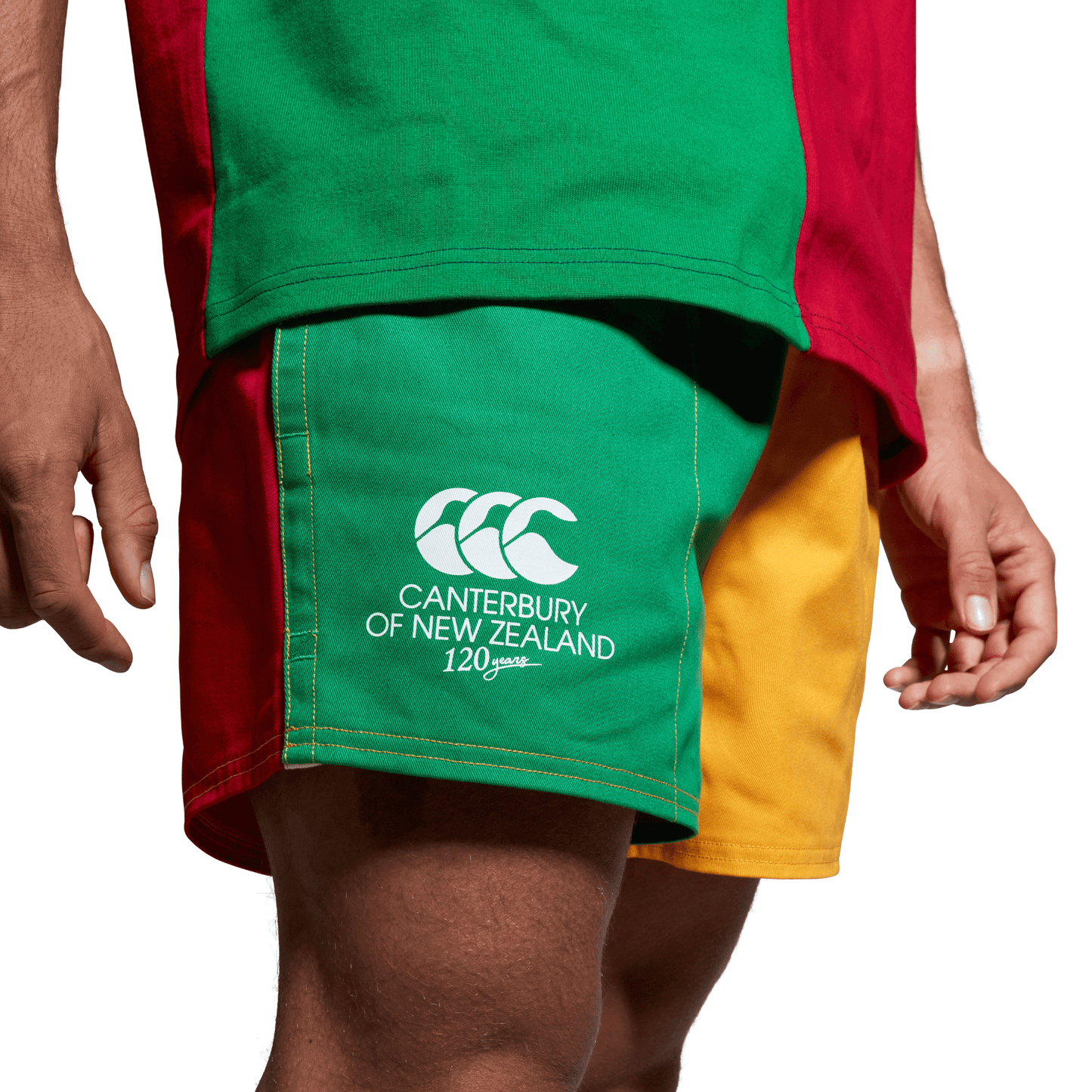 Limited-Edition Canterbury Rugby Shorts in AU Emerald. A part of the new 120 Years of Canterbury clothing range.