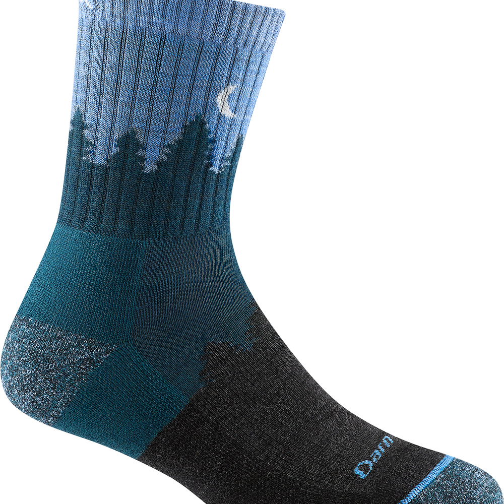 Darn Tough Women's Hiker Treeline Micro Crew Midweight with Cushion Sock - Blue