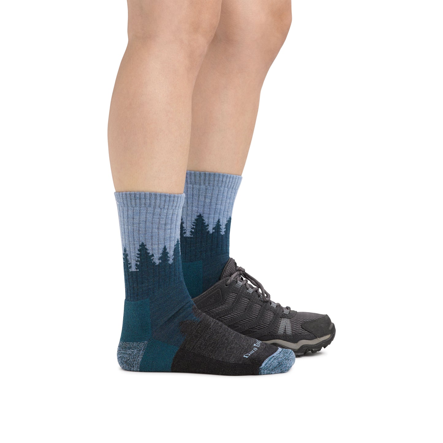 Darn Tough Women's Hiker Treeline Micro Crew Midweight with Cushion Sock - Blue