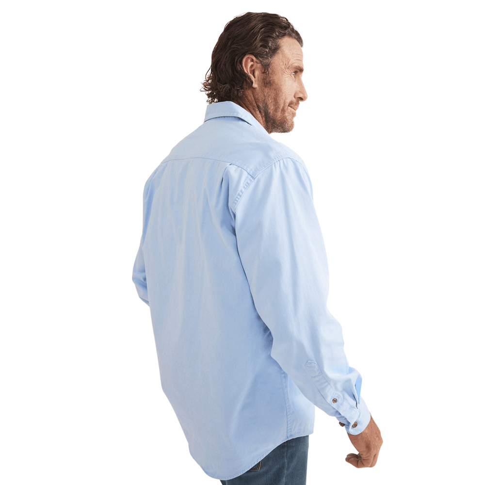 
                  
                    RB Sellars Men's Burton Half Button Mid Weight Work Shirt - Pale Blue
                  
                