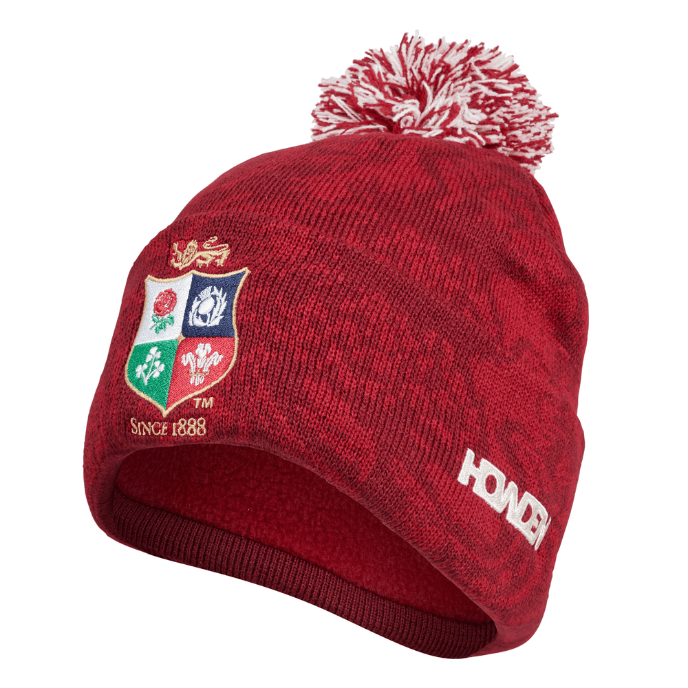 Canterbury British & Irish Lions Fleece Lined Bobble Hat - Red Dahlia