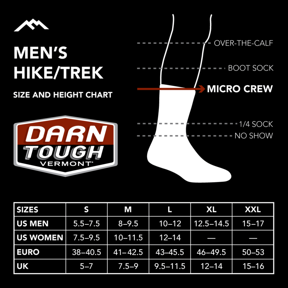 
                  
                    Darn Tough Men's Mountaineering Micro Crew Heavyweight with Full Cushion Hiking Sock - Smoke
                  
                