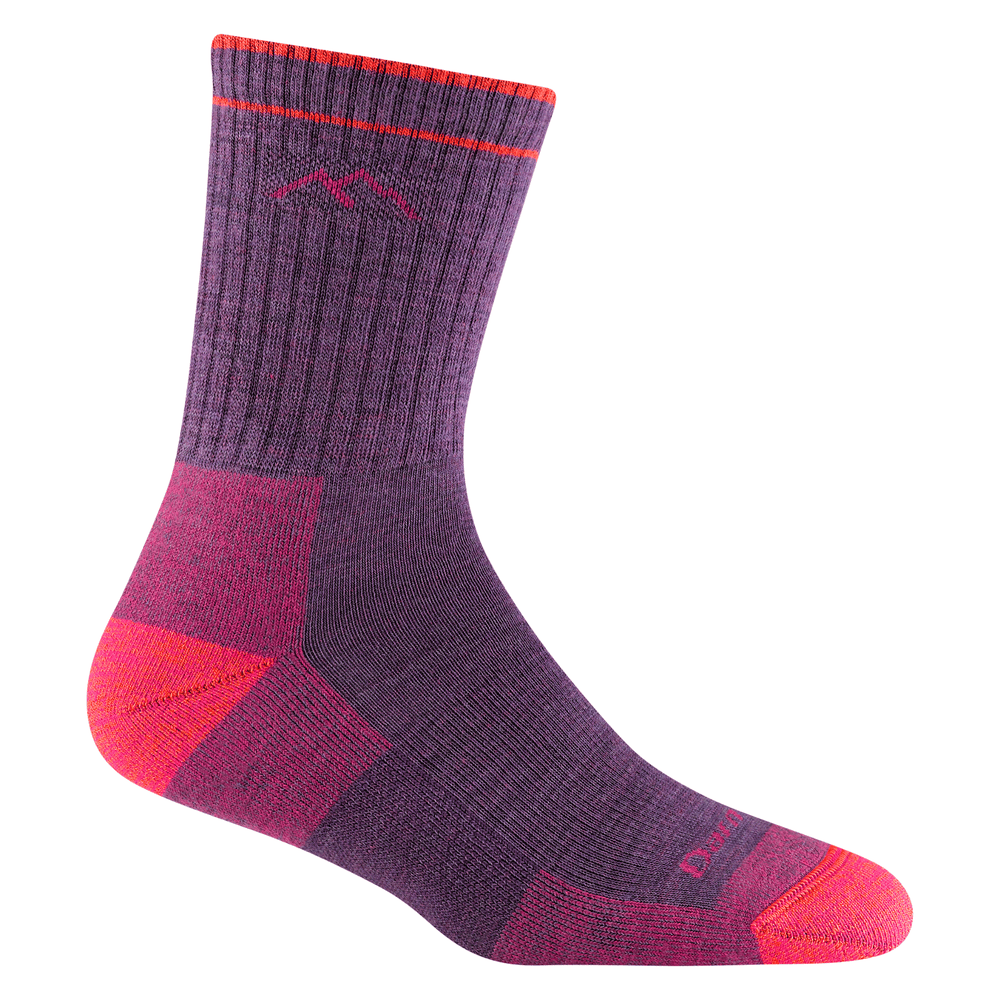 Darn Tough Women's Hiker Micro Crew Midweight with Cushion Socks - Plum Heather