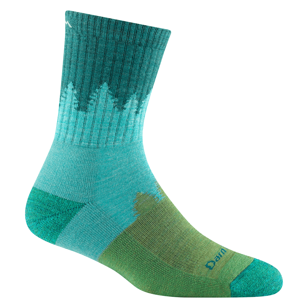 Darn Tough Women's Hiker Treeline Micro Crew Midweight with Cushion Sock - Aqua