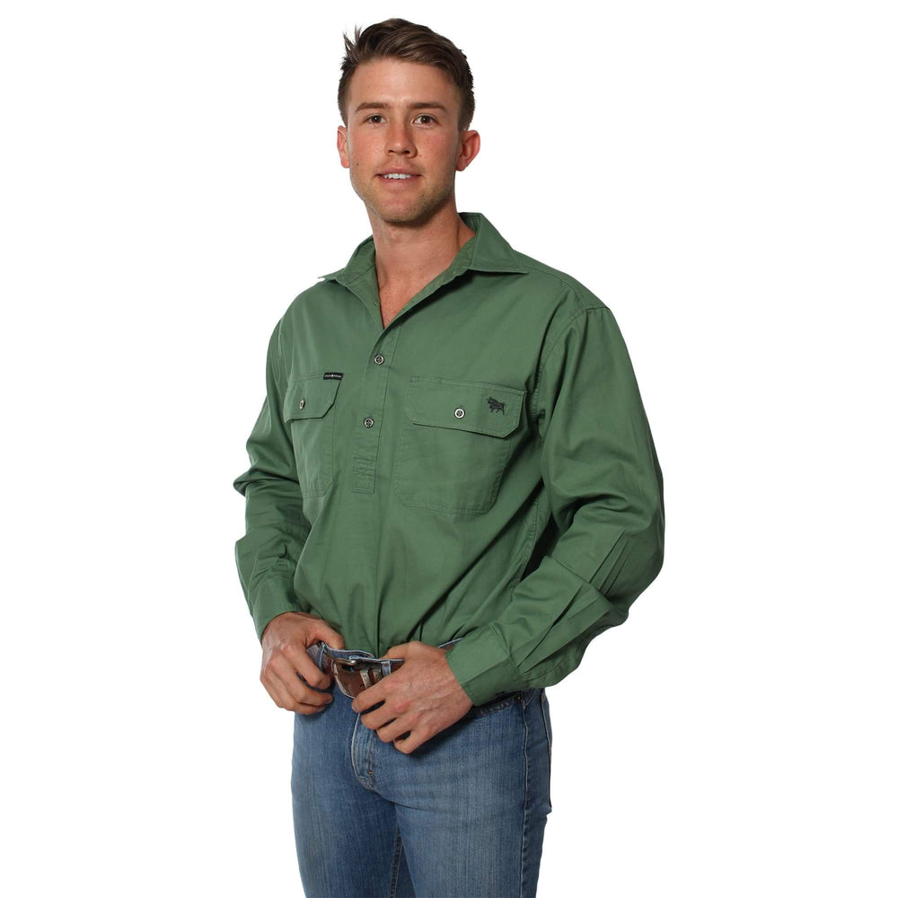 
                  
                    Ringers Western - Mens King River Work Shirt - Cactus Green
                  
                