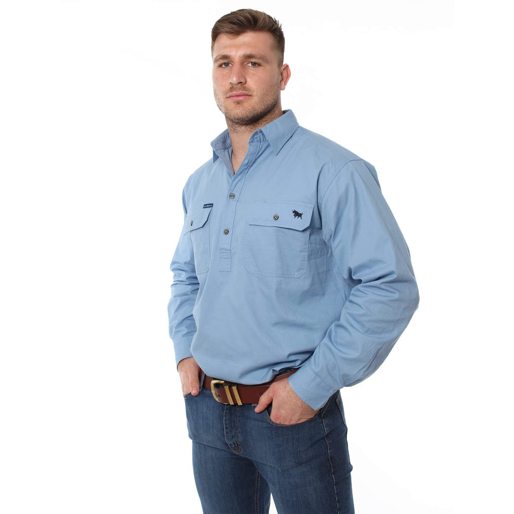 
                  
                    Ringers Western - Mens King River Work Shirt - Denim Blue
                  
                