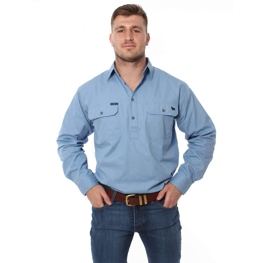 
                  
                    Ringers Western - Mens King River Work Shirt - Denim Blue
                  
                