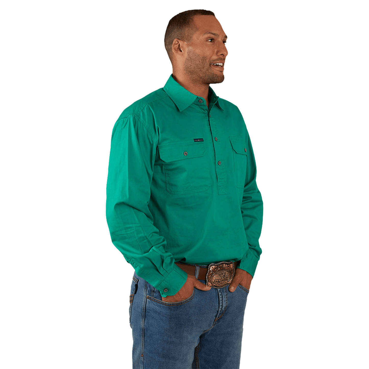 
                  
                    Ringers Western - Mens King River Work Shirt - Green
                  
                