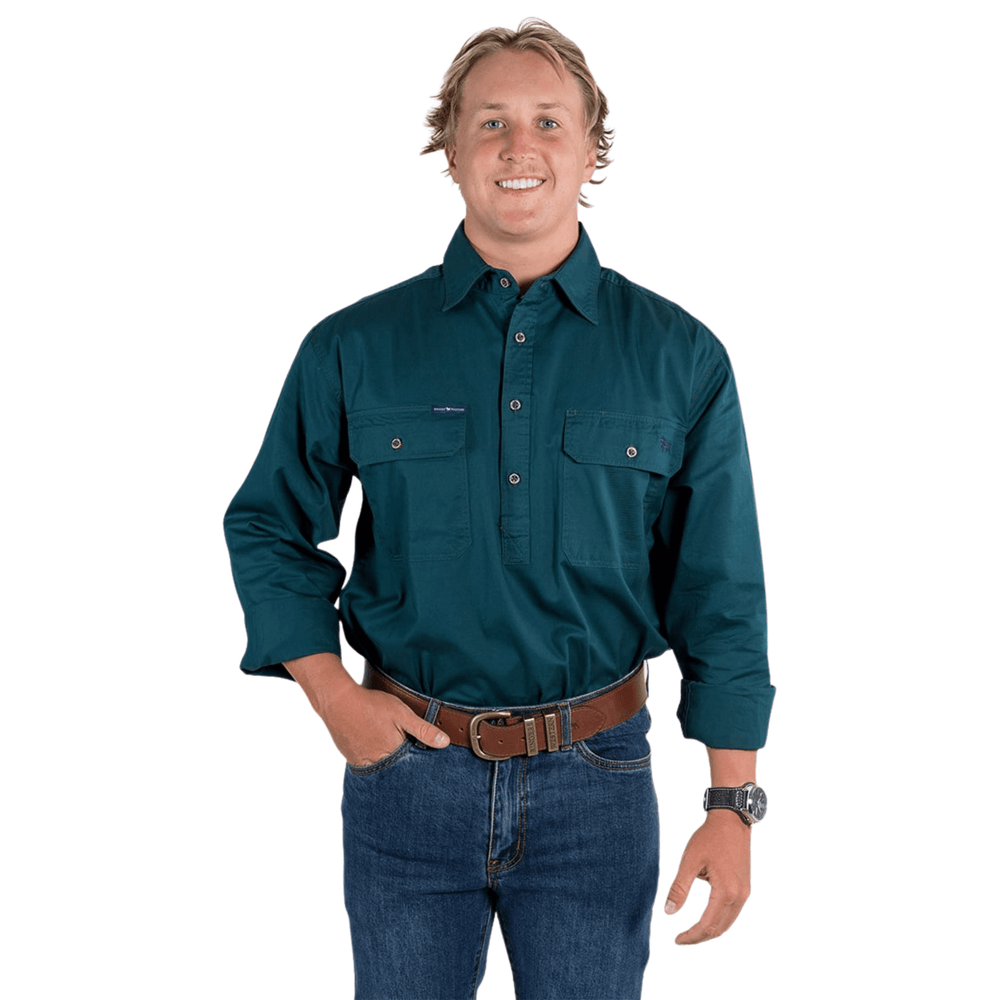 
                  
                    Ringers Western - Mens King River Work Shirt - Groundsheet Green
                  
                