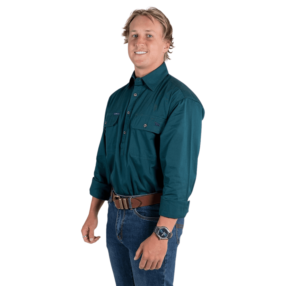 
                  
                    Ringers Western - Mens King River Work Shirt - Groundsheet Green
                  
                