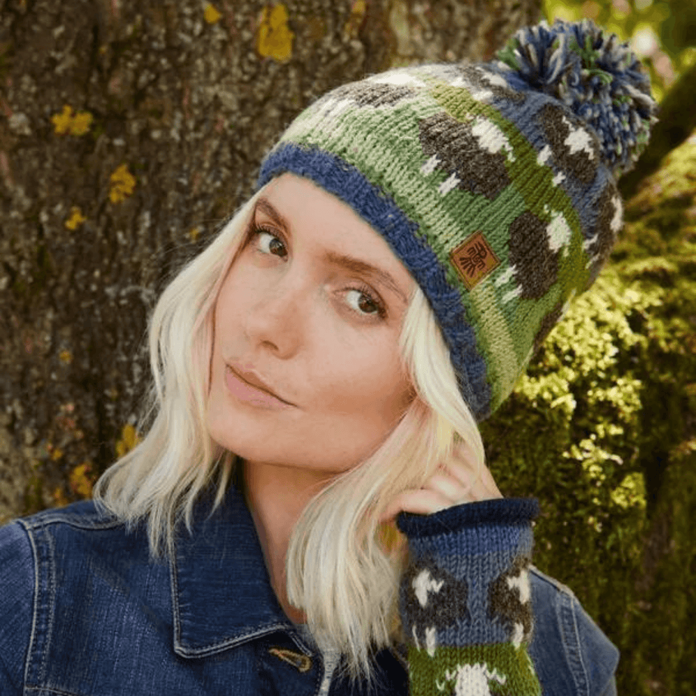 Pachamama Hat with Flock of Herdwick Sheep Bobble Beanie Pattern