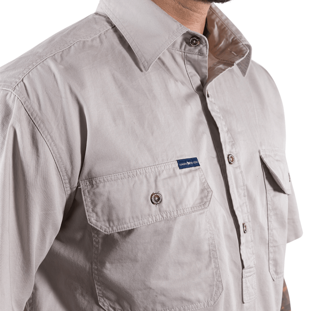 
                  
                    Ringers Western - Men's Pack Saddle Work Shirt - Beige
                  
                