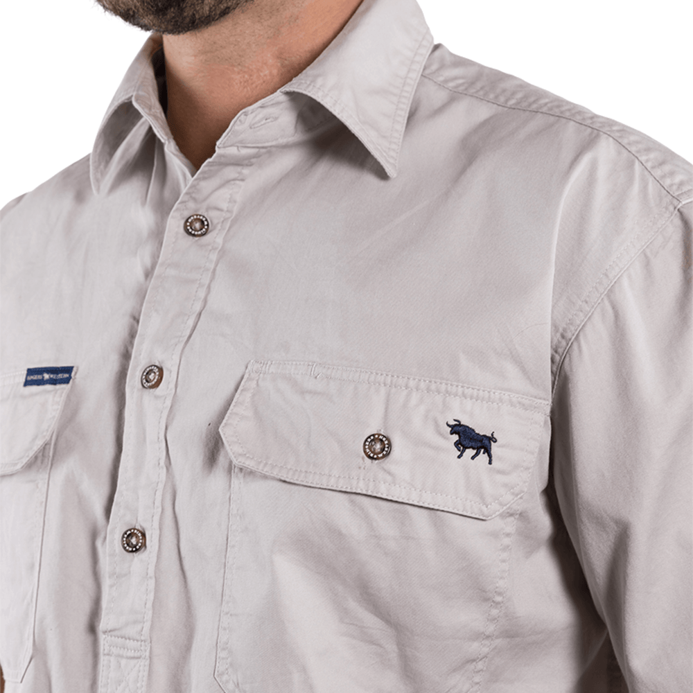 
                  
                    Ringers Western - Men's Pack Saddle Work Shirt - Beige
                  
                