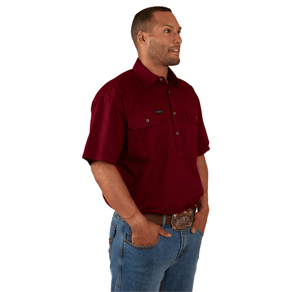 
                  
                    Ringers Western - Mens Pack Saddle Work Shirt - Burgundy
                  
                