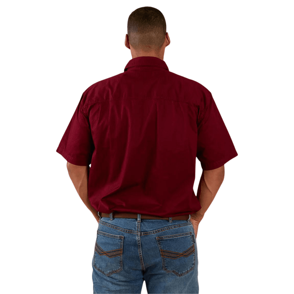 
                  
                    Ringers Western - Mens Pack Saddle Work Shirt - Burgundy
                  
                