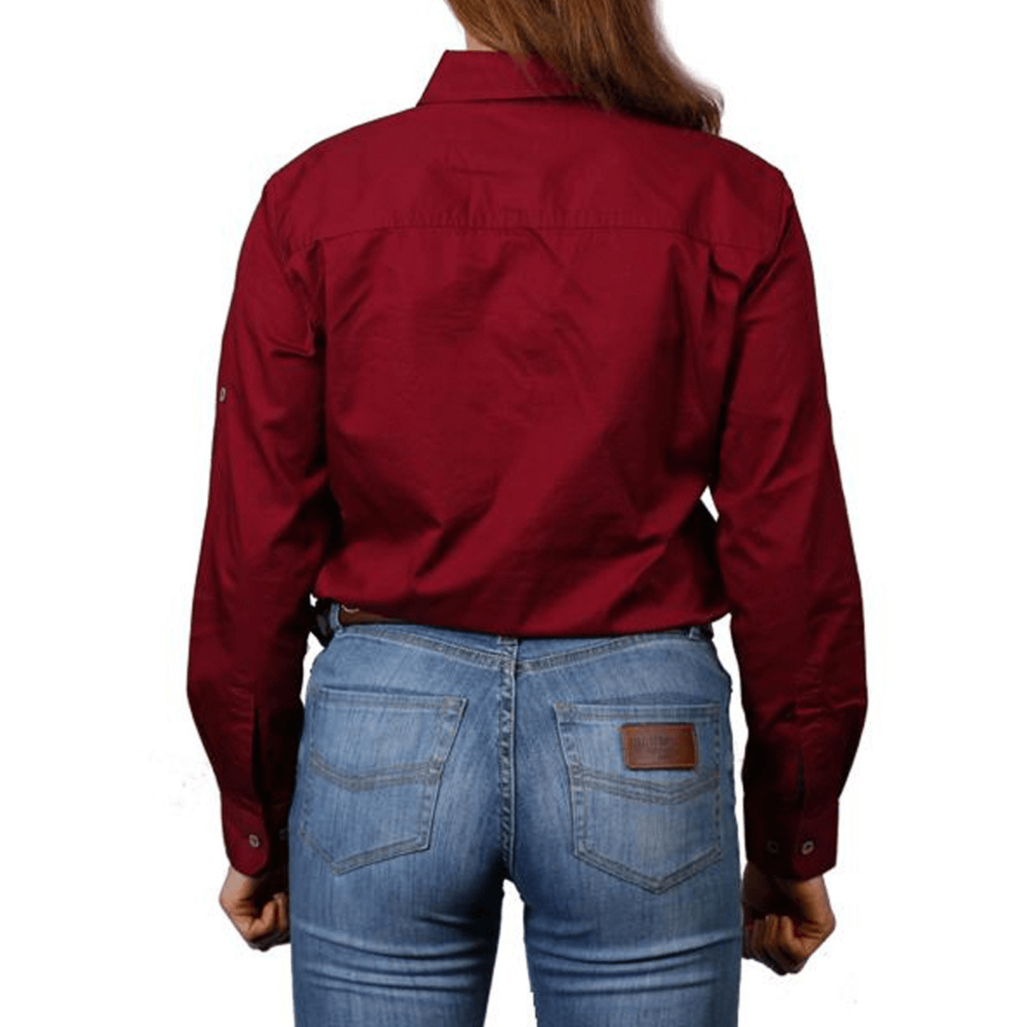 
                  
                    Ringers Western - Womens Pentecost River Half Button Work Shirt - Burgundy
                  
                