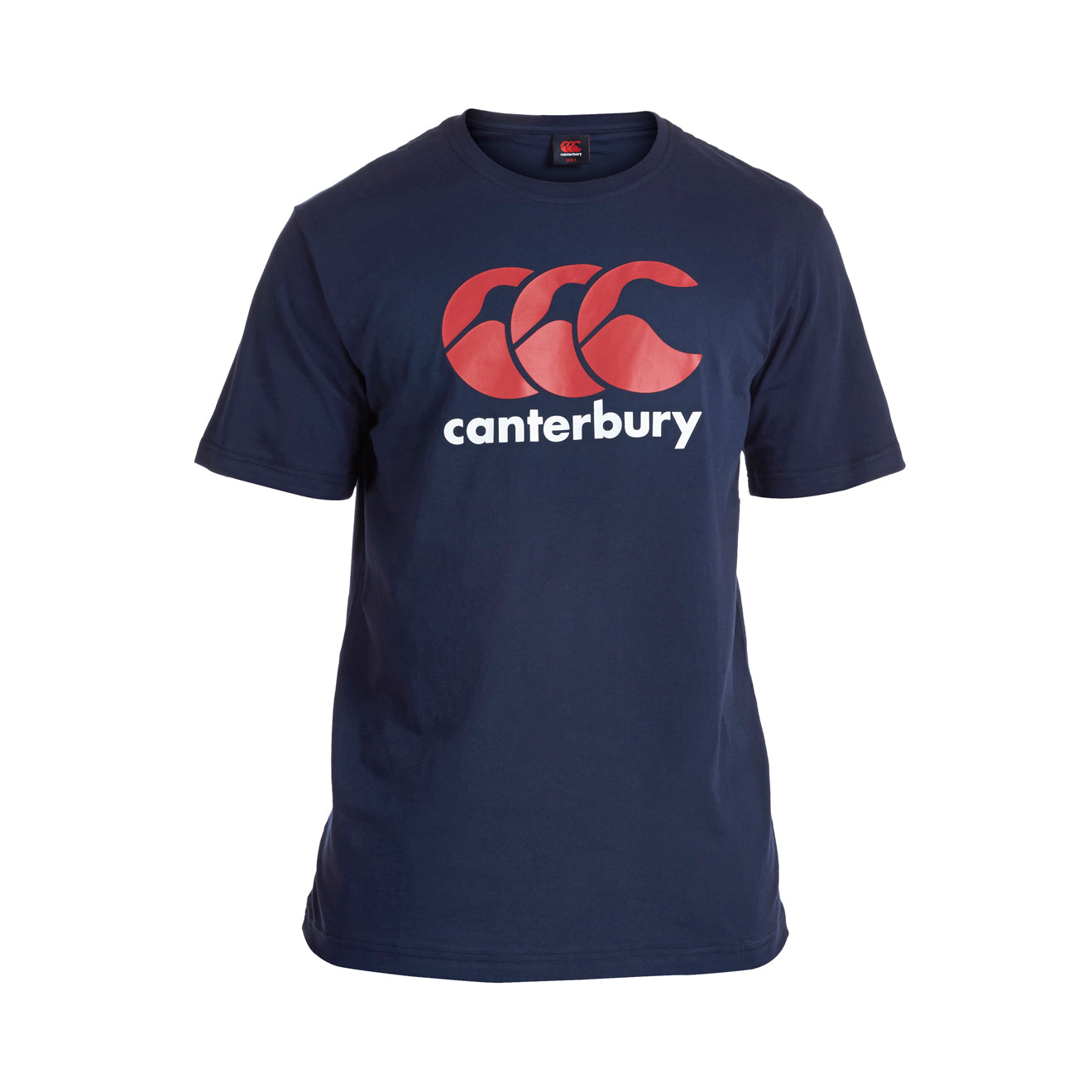 
                  
                    Product image of navy Canterbury top with red and white logo
                  
                