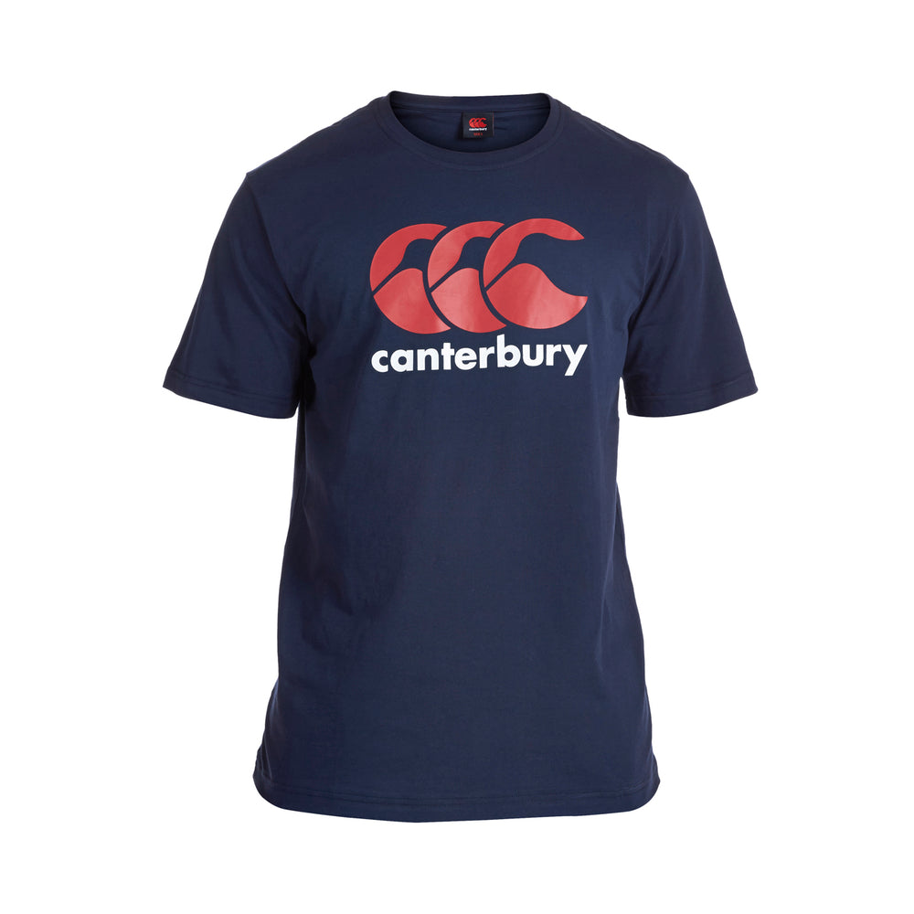 Product image of navy Canterbury top with red and white logo