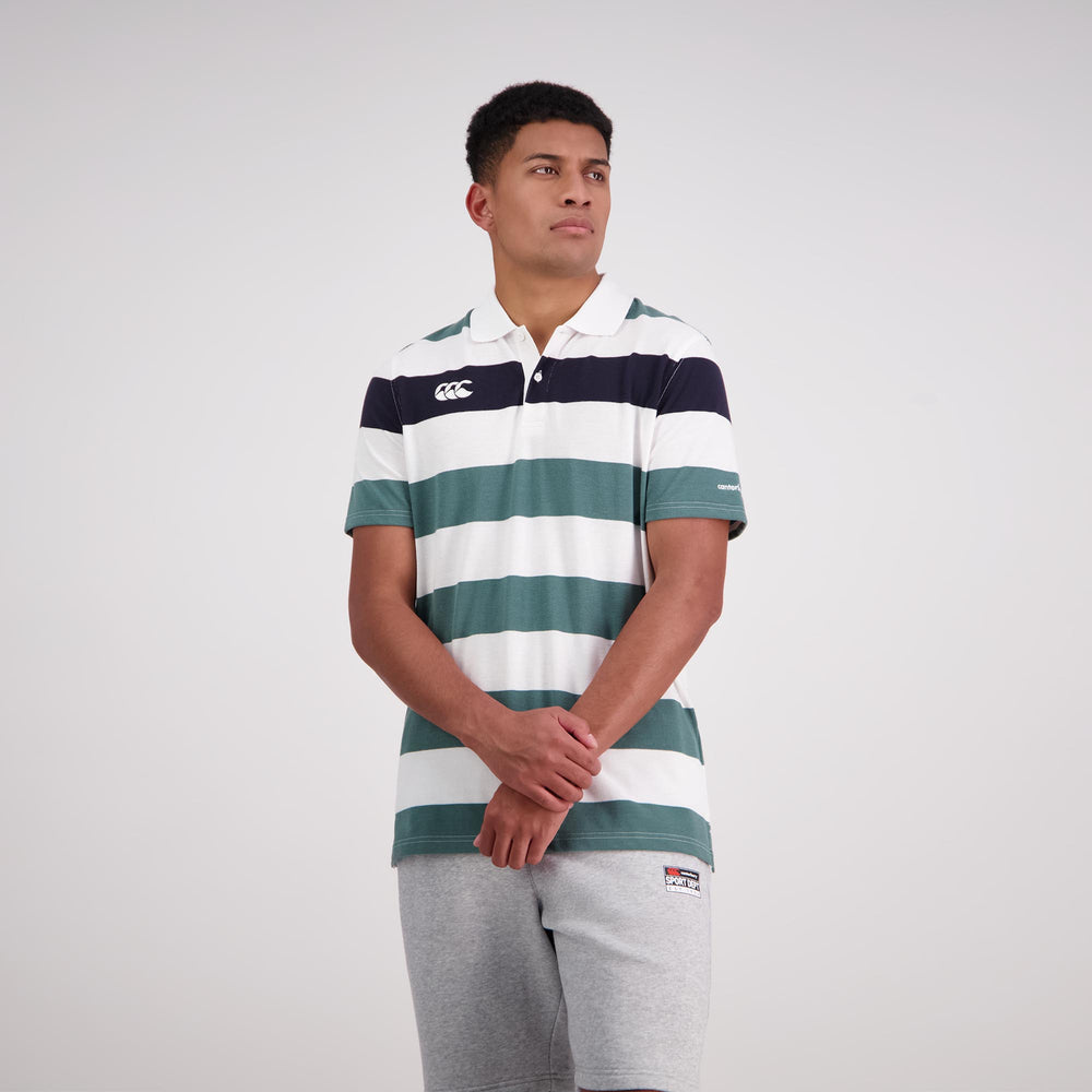 Canterbury Rugby Polo Jersey (Unisex) - Bright White & Green