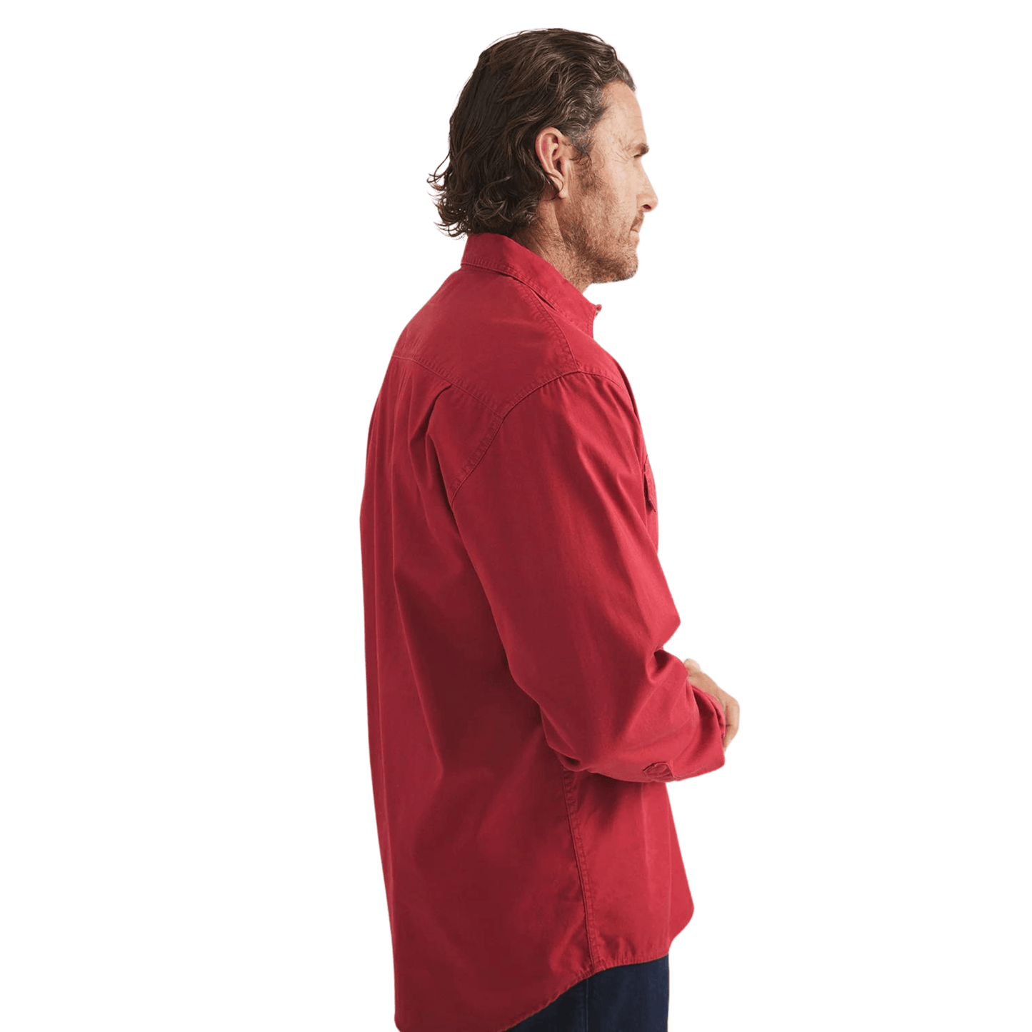 
                  
                    RB Sellars Men's Burton Half Button Mid Weight Work Shirt - Cherry
                  
                