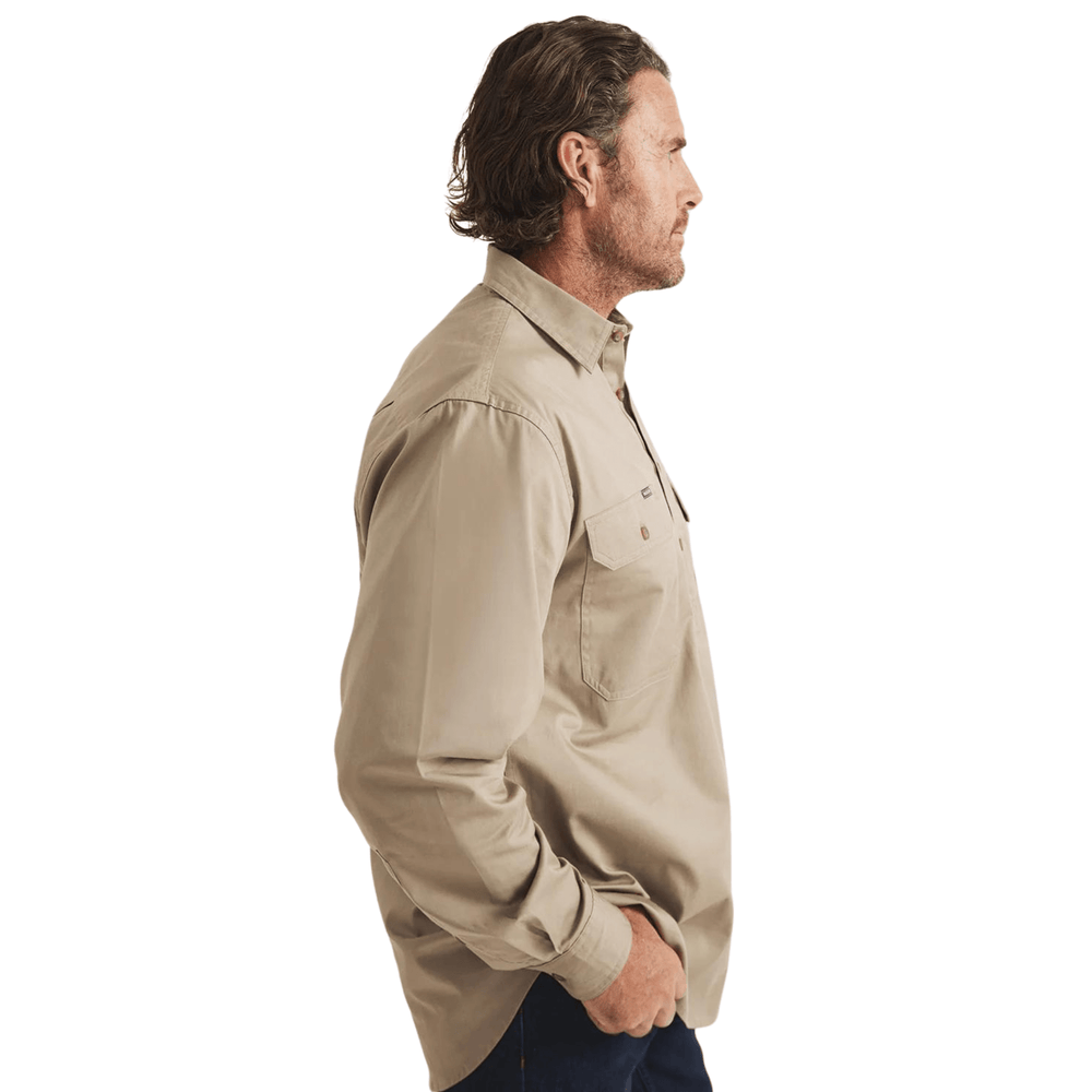 
                  
                    RB Sellars Men's Burton Half Button Light Weight Work Shirt - Khaki
                  
                