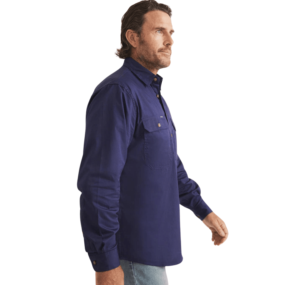 
                  
                    RB Sellars Men's Burton Half Button Light Weight Work Shirt - Navy
                  
                