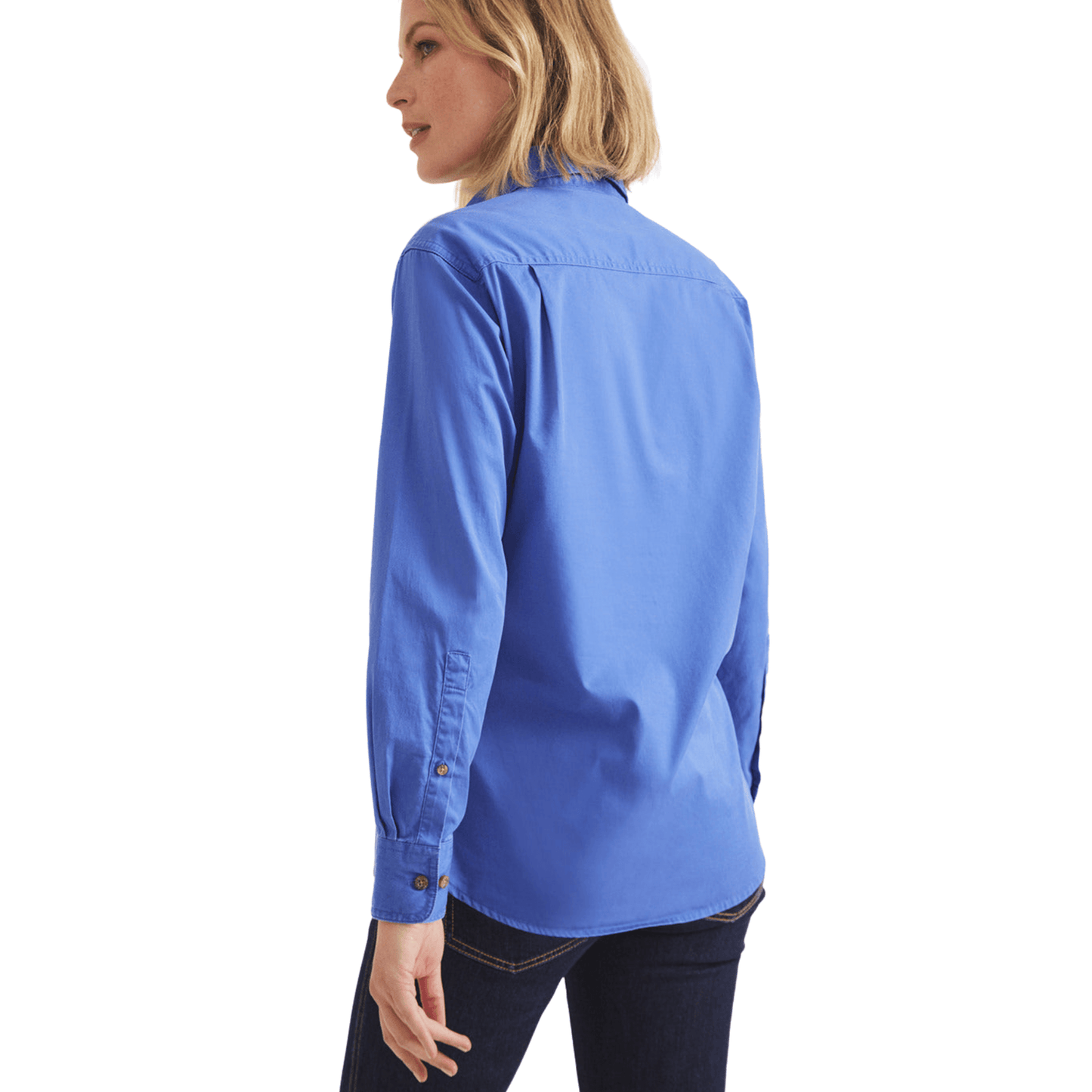 RB Sellars Women's Sandy Half Button Light Weight Work Shirt - Blue