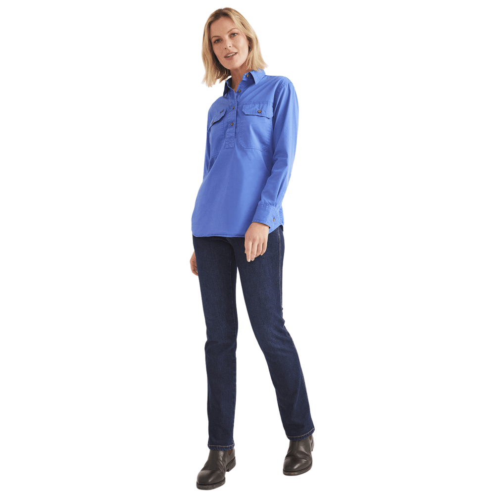 
                  
                    RB Sellars Women's Sandy Half Button Light Weight Work Shirt - Blue
                  
                