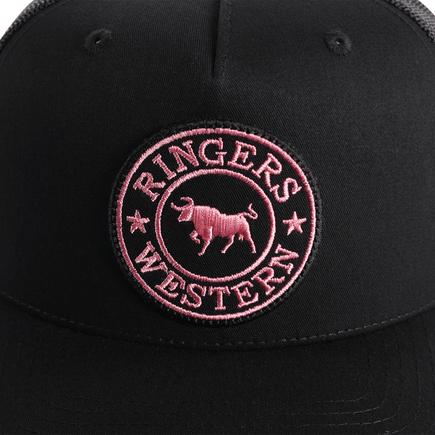 
                  
                    Ringers Western - Unisex Signature Bull Trucker Cap - Black / Pink
                  
                