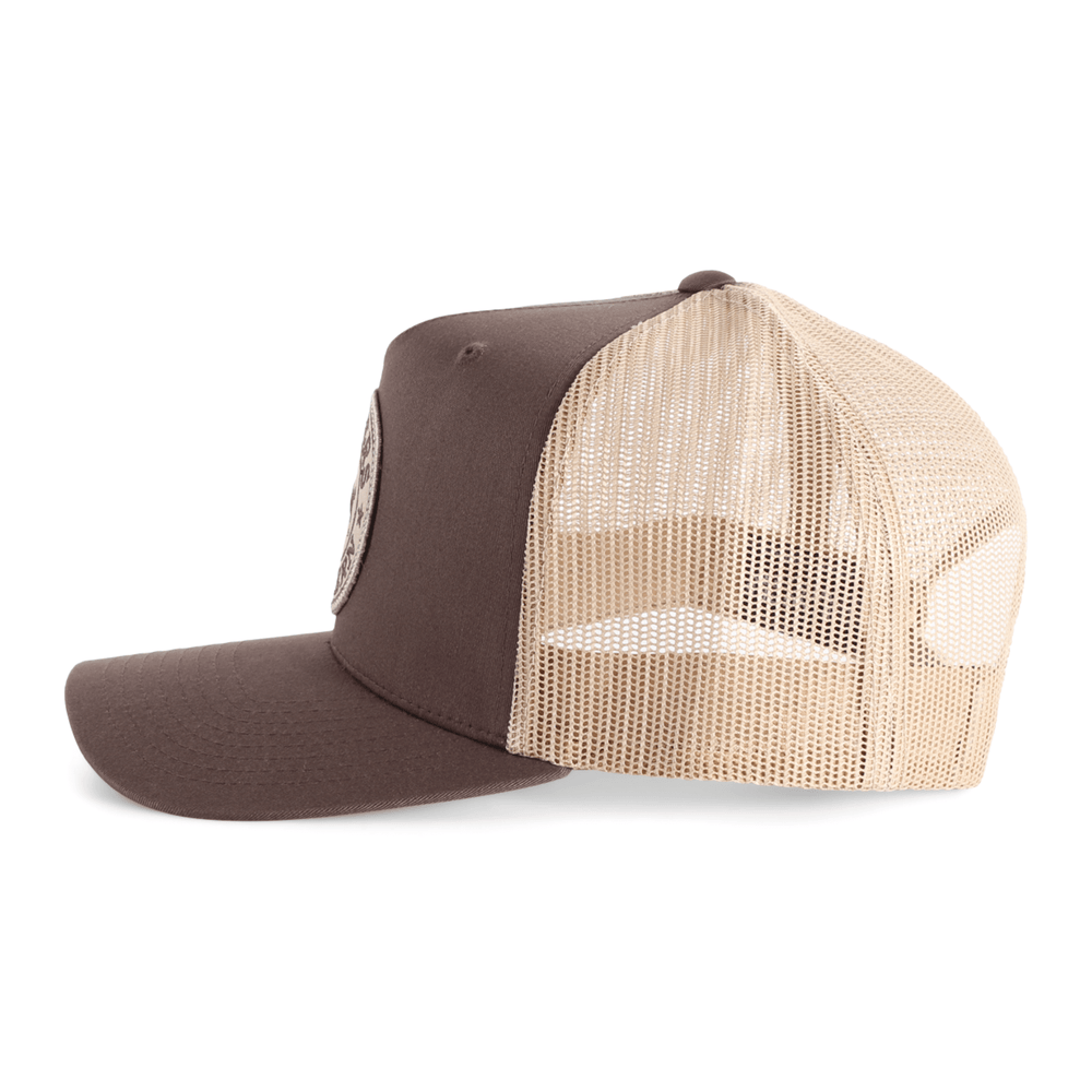 
                  
                    Ringers Western - Unisex Signature Bull Trucker Cap - Chocolate / Bone
                  
                