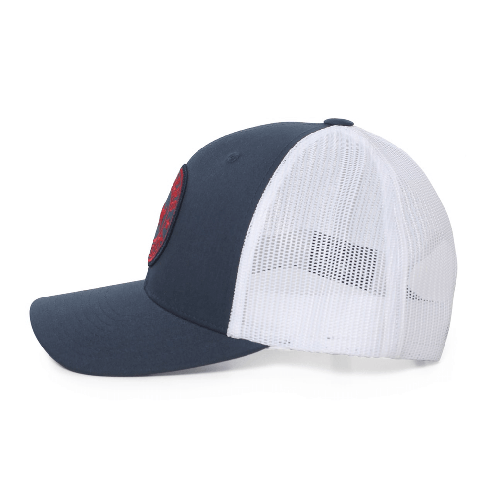 
                  
                    Ringers Western - Unisex Signature Bull Trucker Cap - Navy / White / Red
                  
                