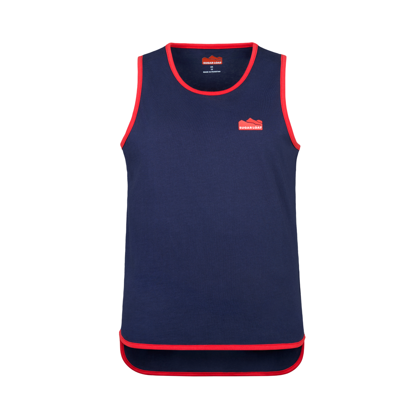 Sugar Loaf Kids Shearing Singlet in Navy and Red Front View