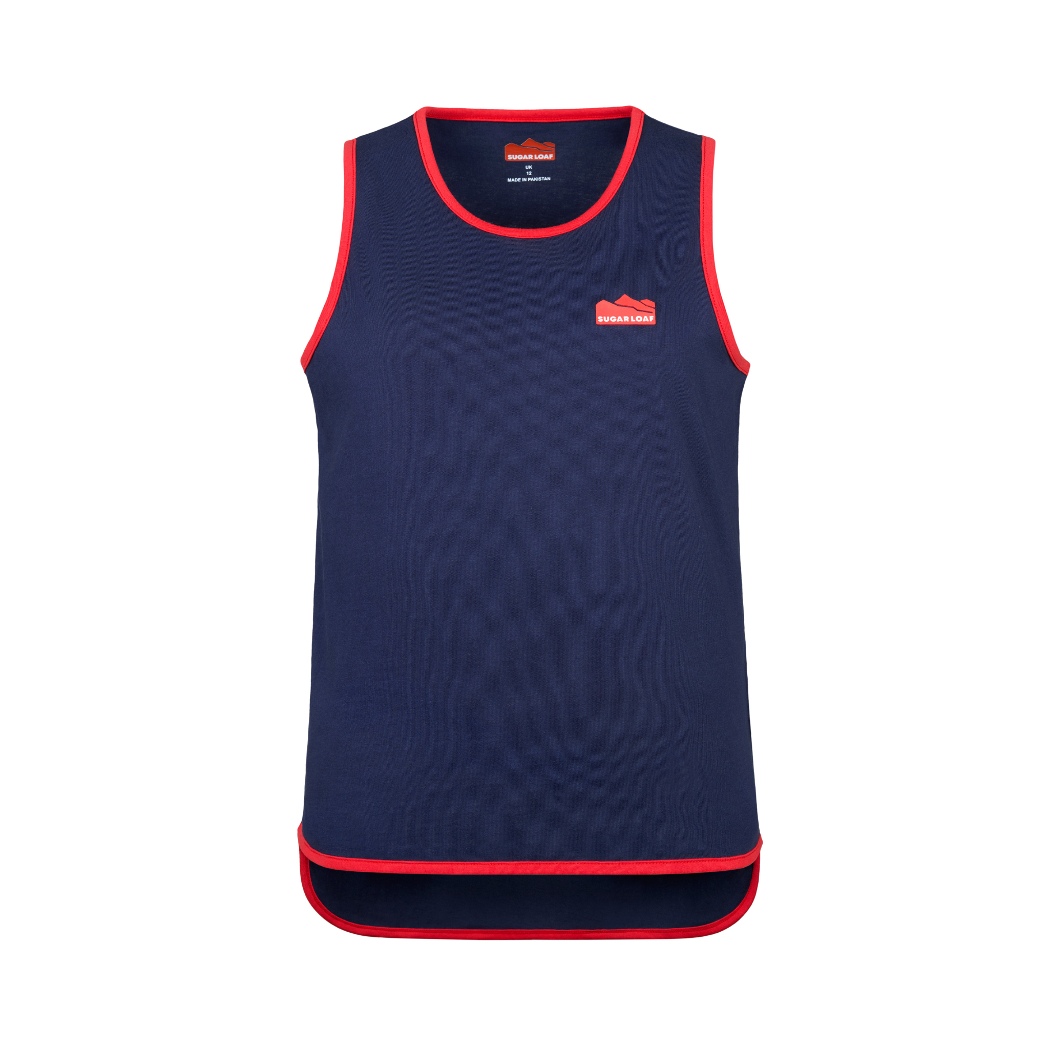 Sugar Loaf Kids Shearing Singlet in Navy and Red Front View