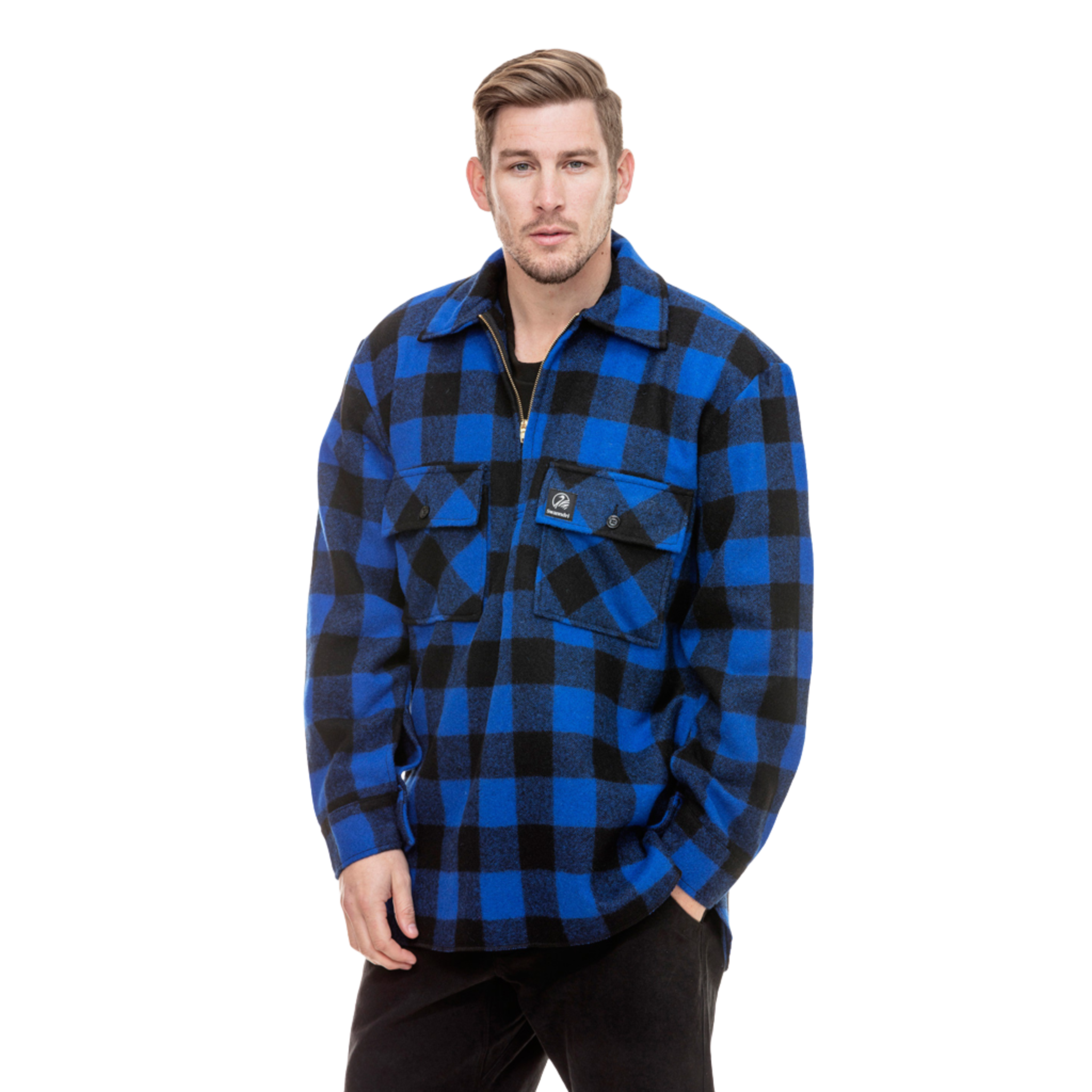 Swanndri Ranger Bush Shirt - Blue/Black | 100% NZ Wool Bush Shirts