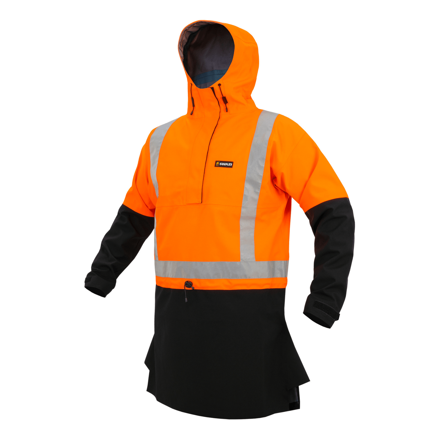 Swazi The Hi-Vis Karona Waterproof Safety Coat - Orange Blaze Black