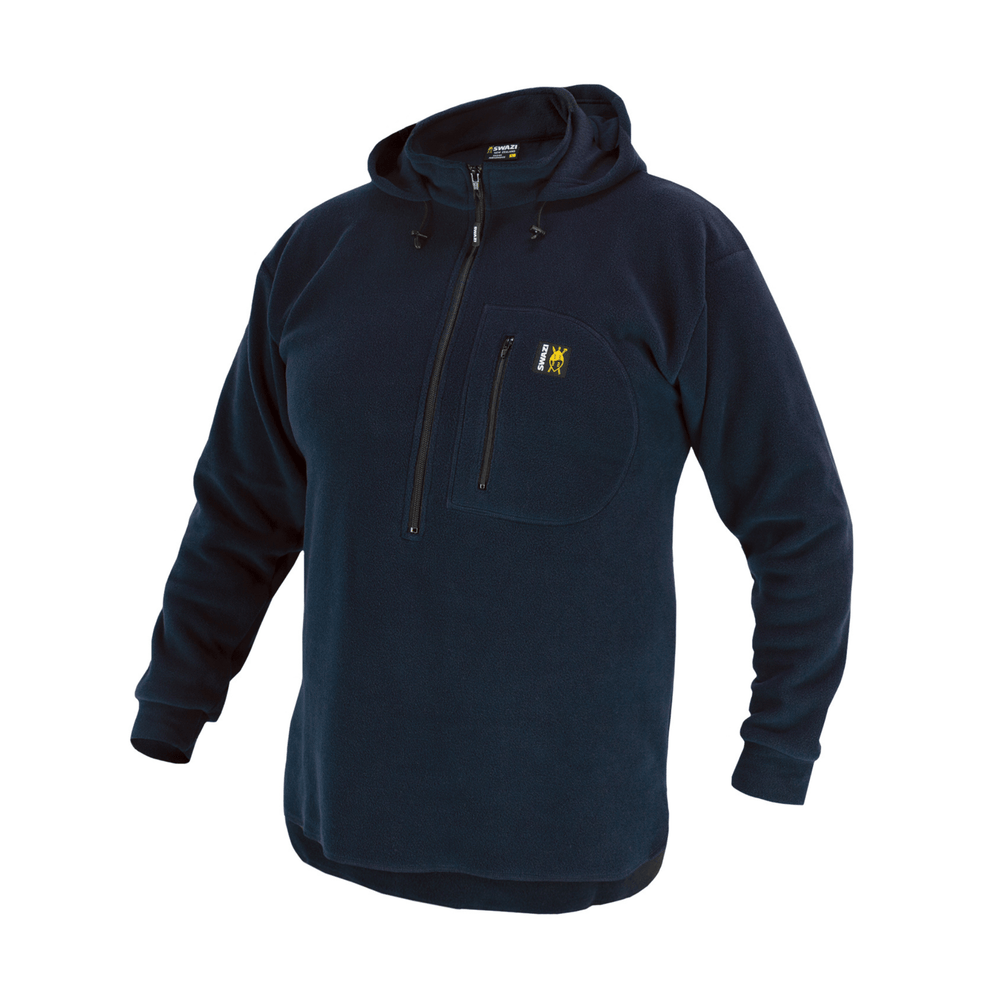 Swazi The Hood in Navy. A bestselling Swazi fleece garment.