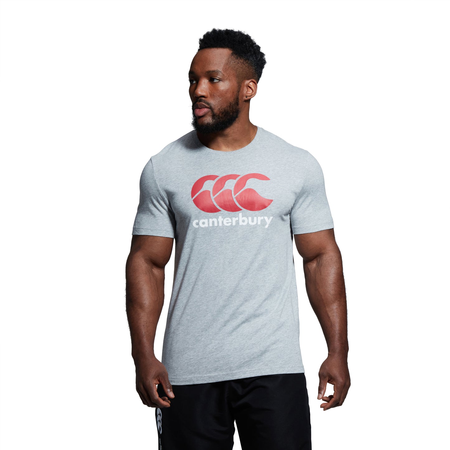 
                  
                    A man modelling grey rugby t shirts from popular farm clothing brands
                  
                