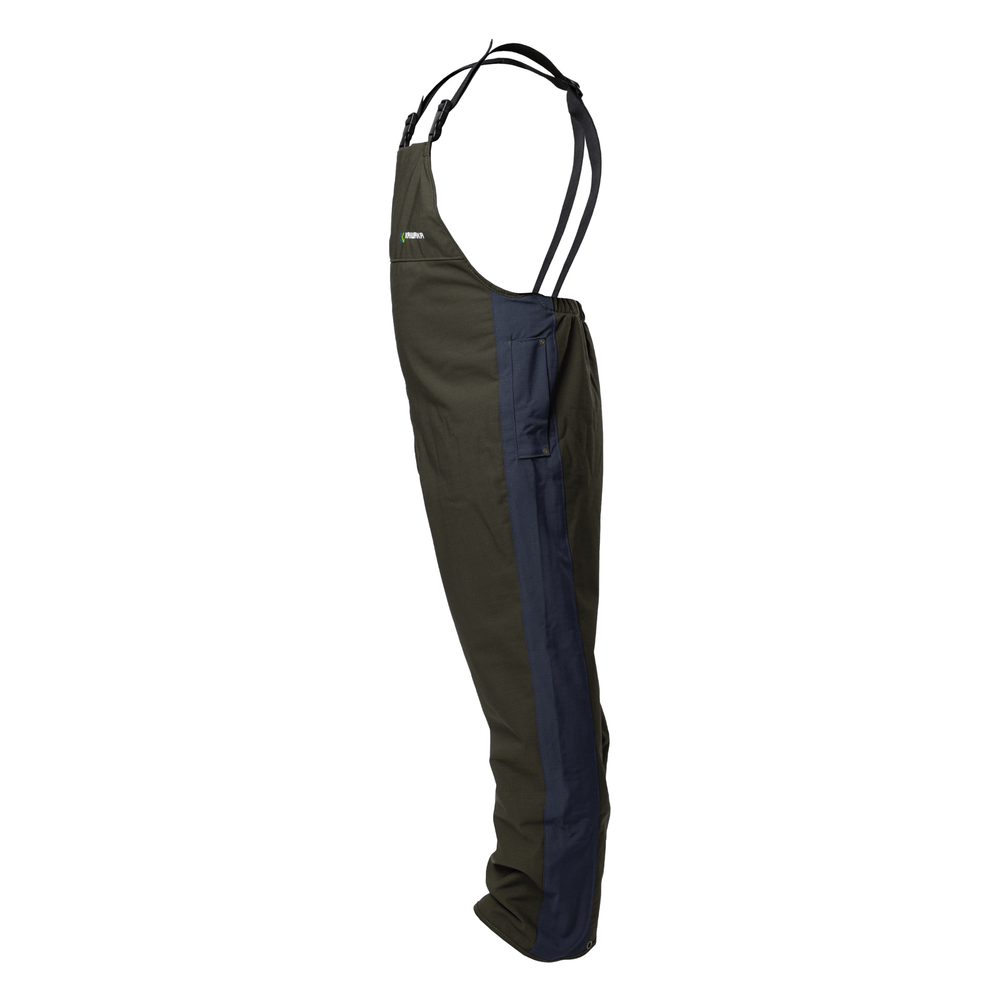 
                  
                    Side profile of the Kaiwaka Men's Stormforce Bib and Brace, premium farm wear designed for comfort and protection in all conditions.
                  
                
