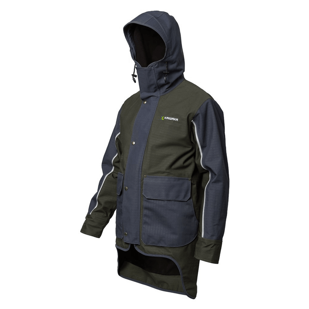 Side view of Kaiwaka Men's Stormforce Winter Jacket, one of the best waterproof coats for farmers.