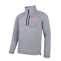 Side view of Fell Half Zip Fleece in Ash, part of Sugar Loaf's agricultural clothing.