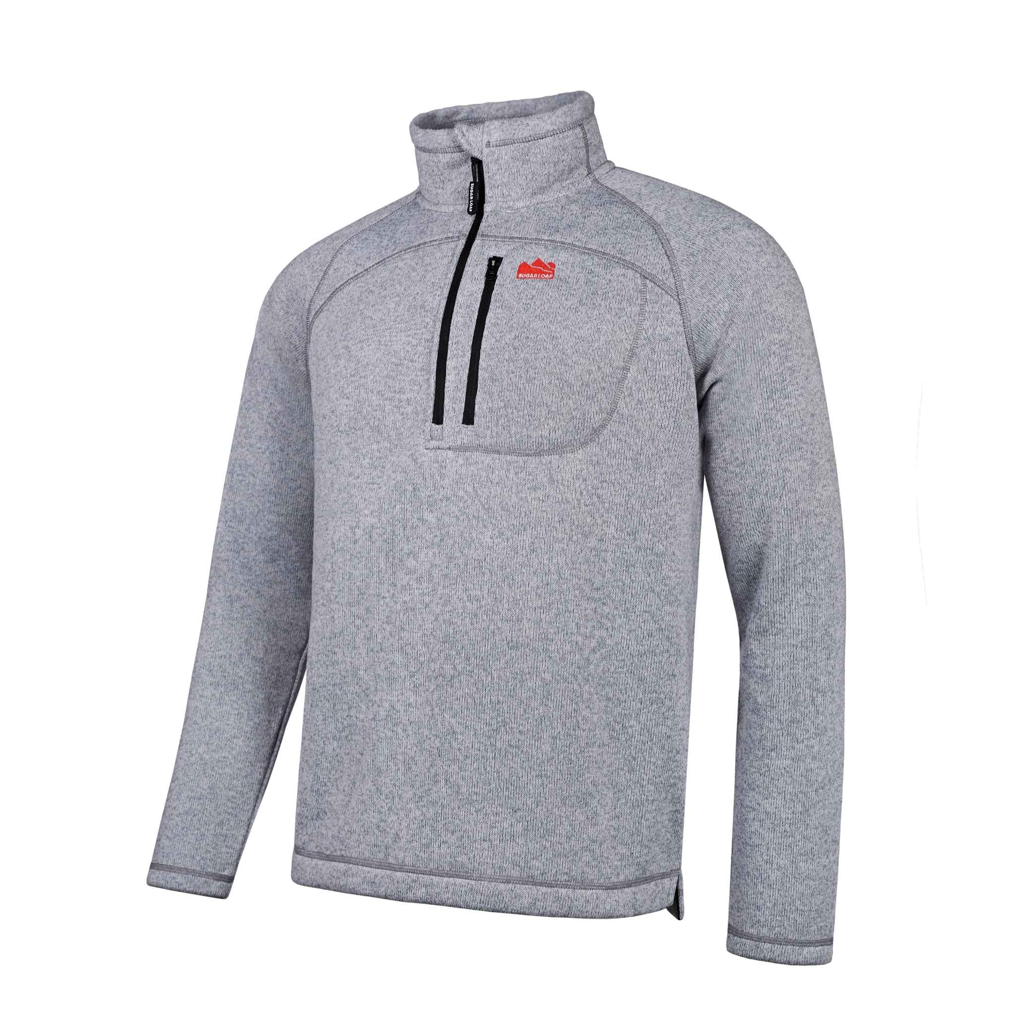 Side view of Fell Half Zip Fleece in Ash, part of Sugar Loaf's agricultural clothing.