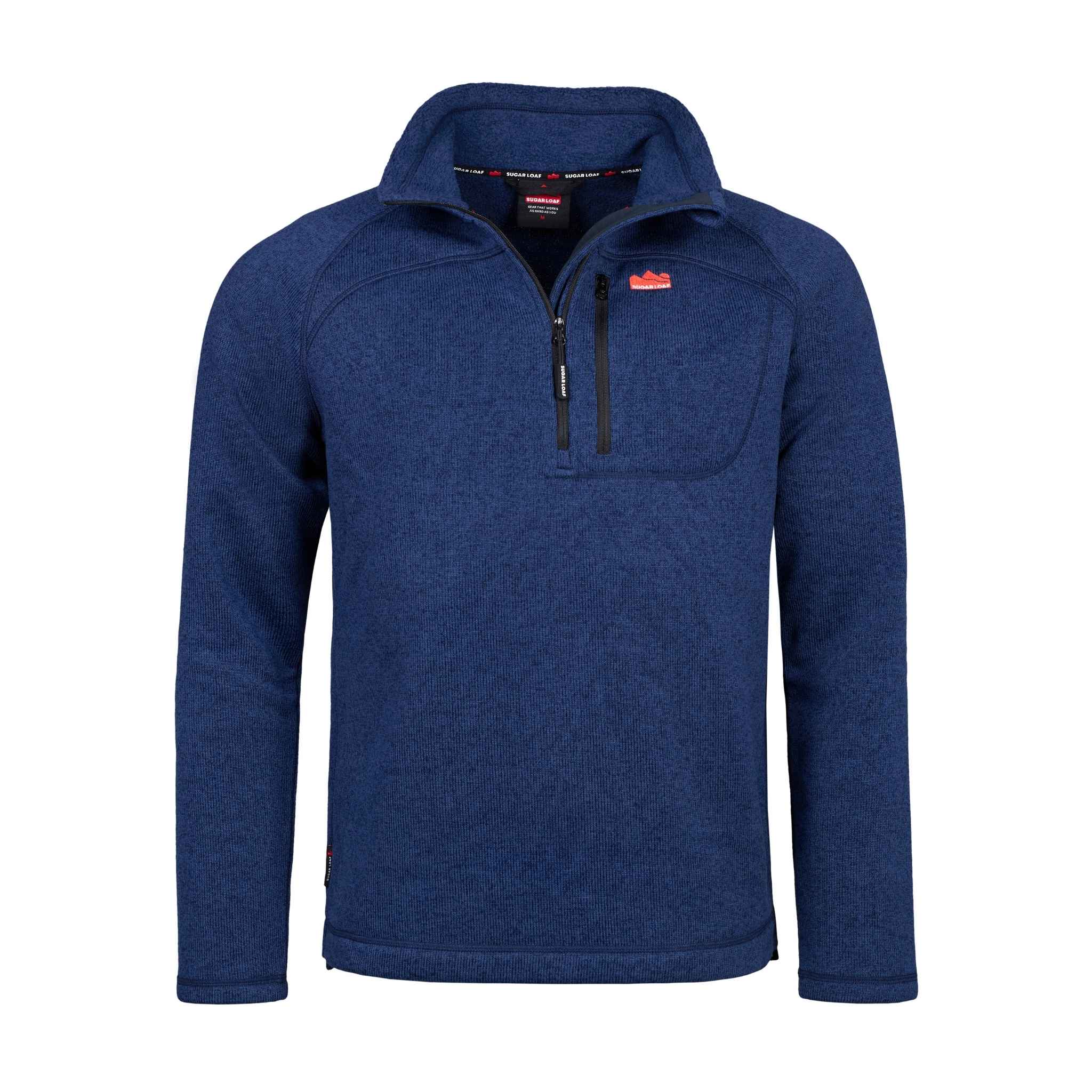 
                    
                      Versatile navy work fleece or women’s and men’s country fleece showing half zip opening.
                    
                  