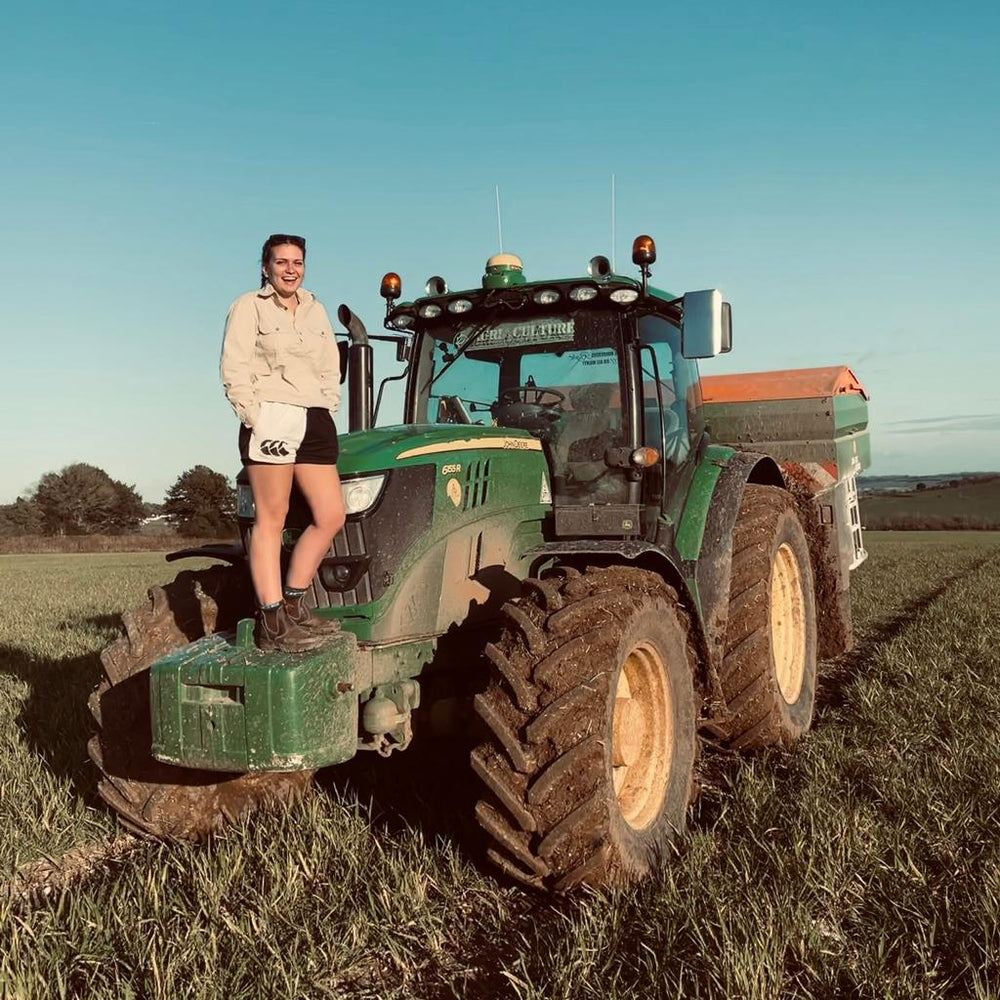 
                  
                    Canterbury clothing for farmers, being worn by a tractor driver
                  
                