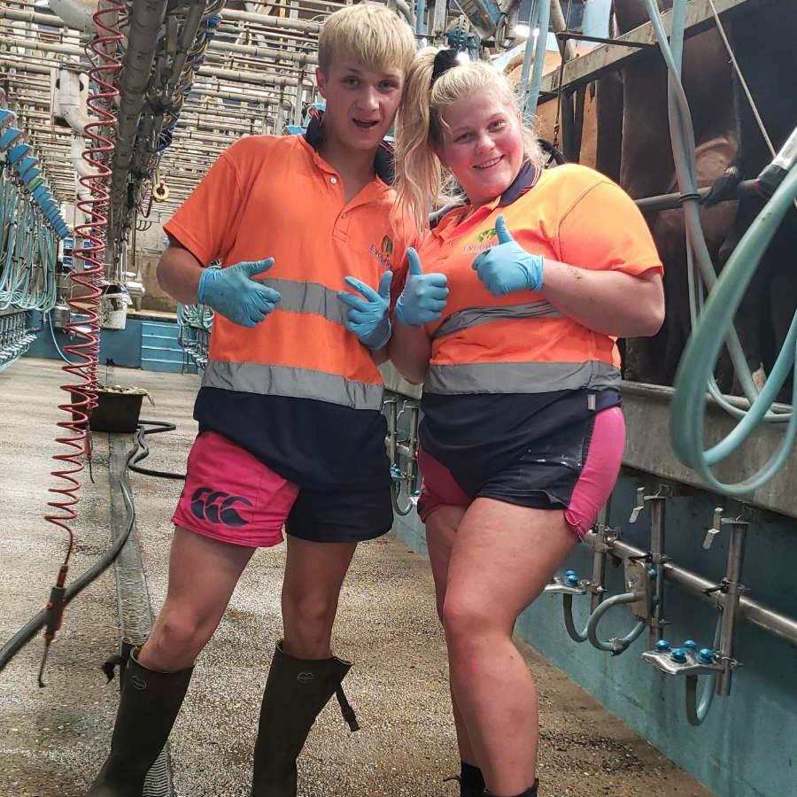 Two farmers wearing Canterbury harlequin shorts