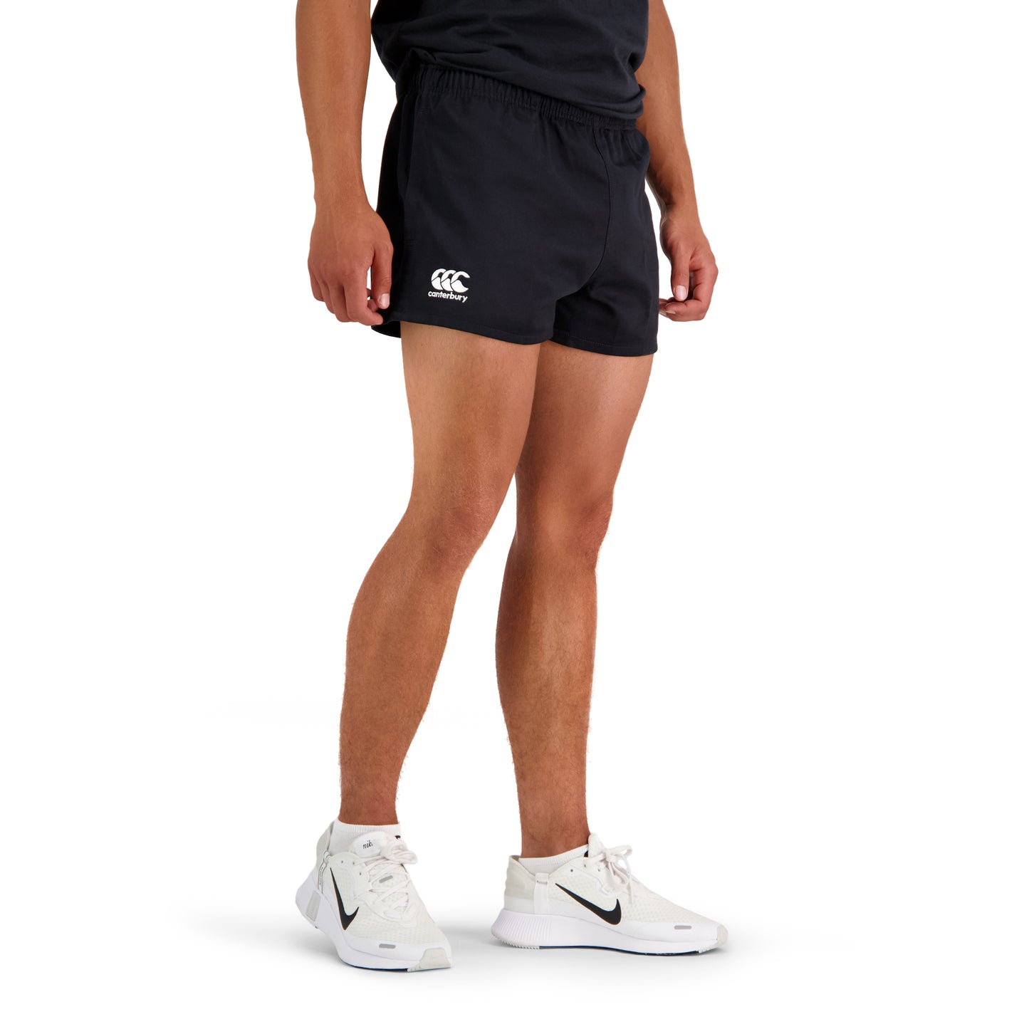 Black Canterbury shorts worn by a man